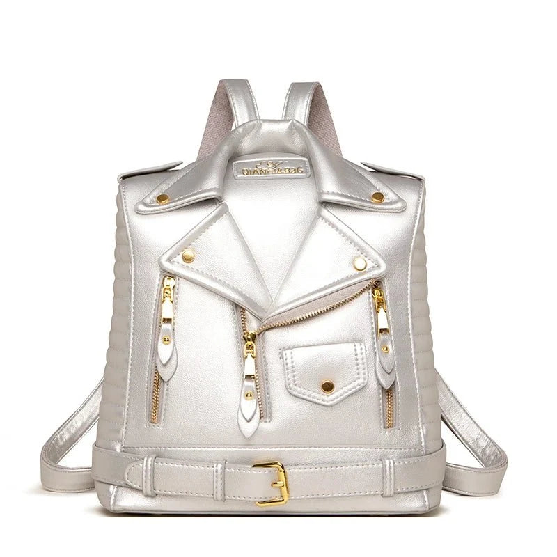 Refined Backpack in Synthetic Leather