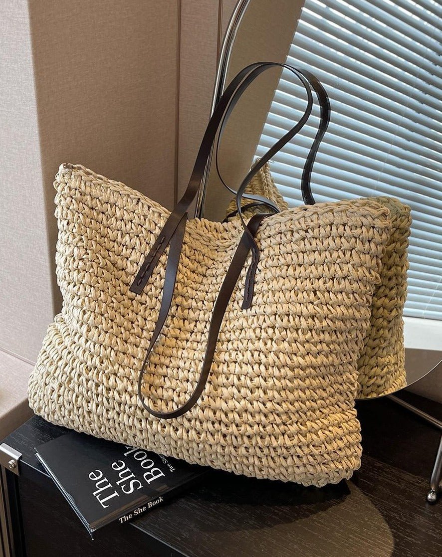 Woven Straw Tote Bag