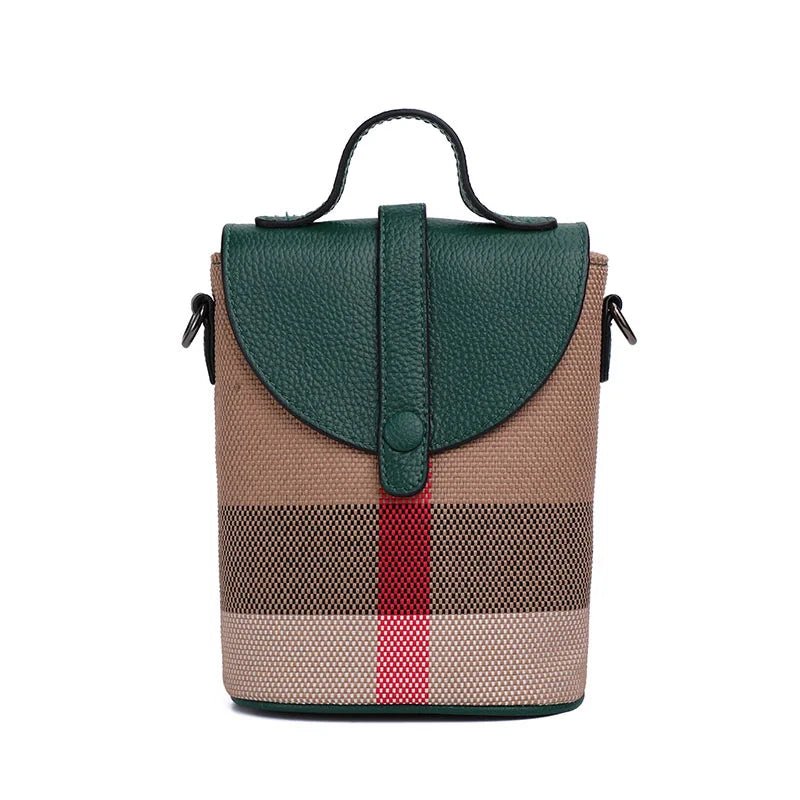 Lattice Genuine Leather Crossbody Bag