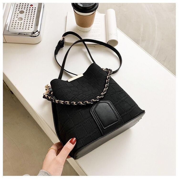 Contemporary Synthetic Leather Shoulder Bag