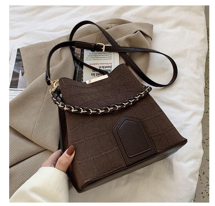 Contemporary Synthetic Leather Shoulder Bag
