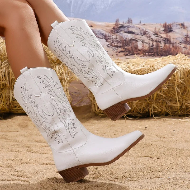 Classic Western Wisteria Ankle Boots