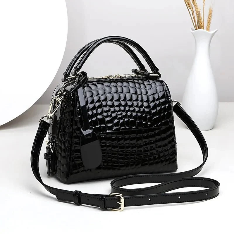 Genuine Leather Messenger Bag with Statement Detail