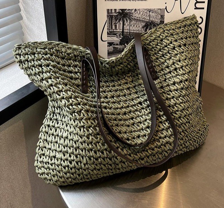 Woven Straw Tote Bag