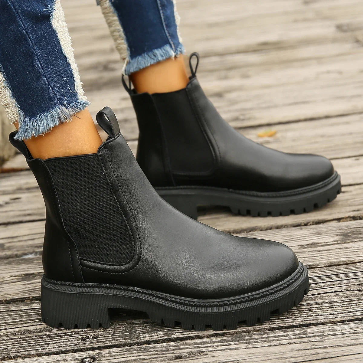 Bold Winter Chunky-Sole Ankle Booties