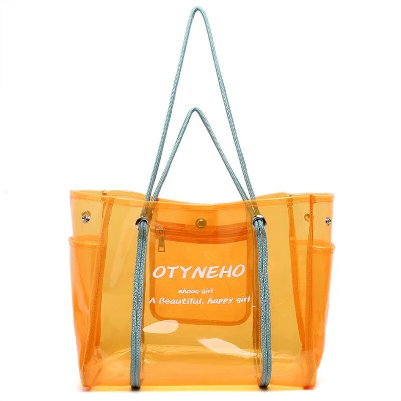 PVC Shoulder Bag with Round Detail