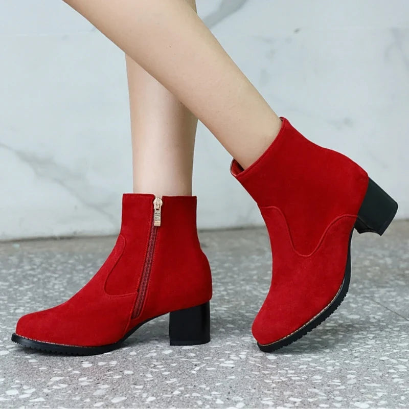 Timeless Heeled Suede Booties