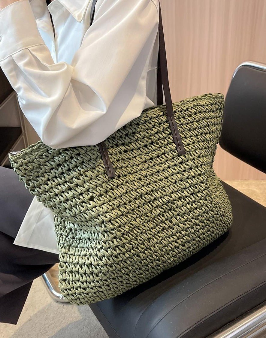 Woven Straw Tote Bag