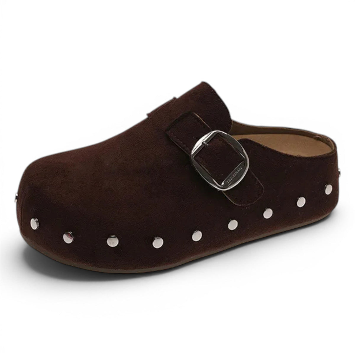 Effortless Suede Buckle Clogs