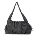 Effortless Zip-Close Fabric Shoulder Bag