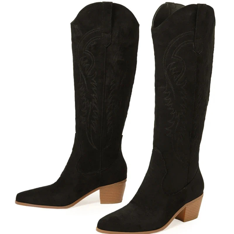 Timeless Fenella Heeled Suede Western Boots