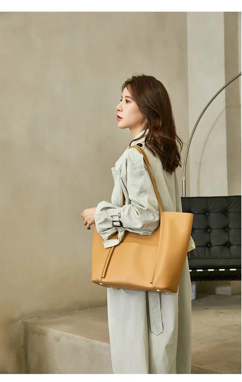 Mini Genuine Leather Tote Bag