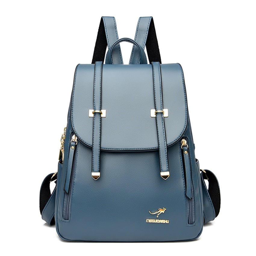Synthetic Leather Backpack with Timeless Detail