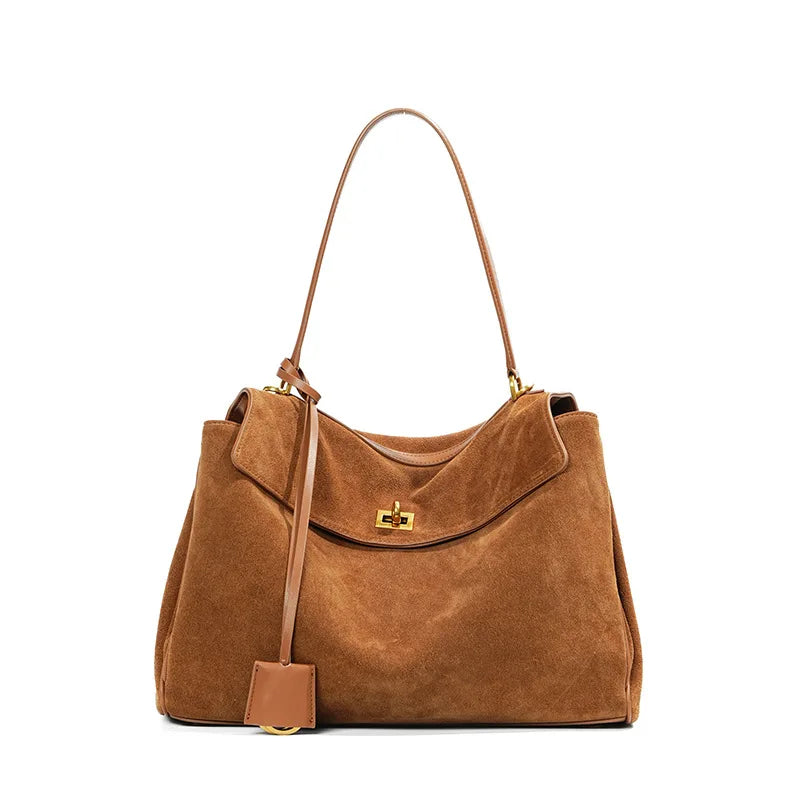 Signature Zara Suede Shoulder Bag