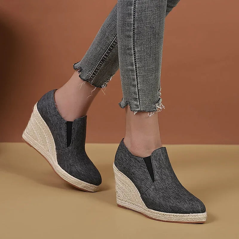 Weekend Canvas Booties with Chunky Heel