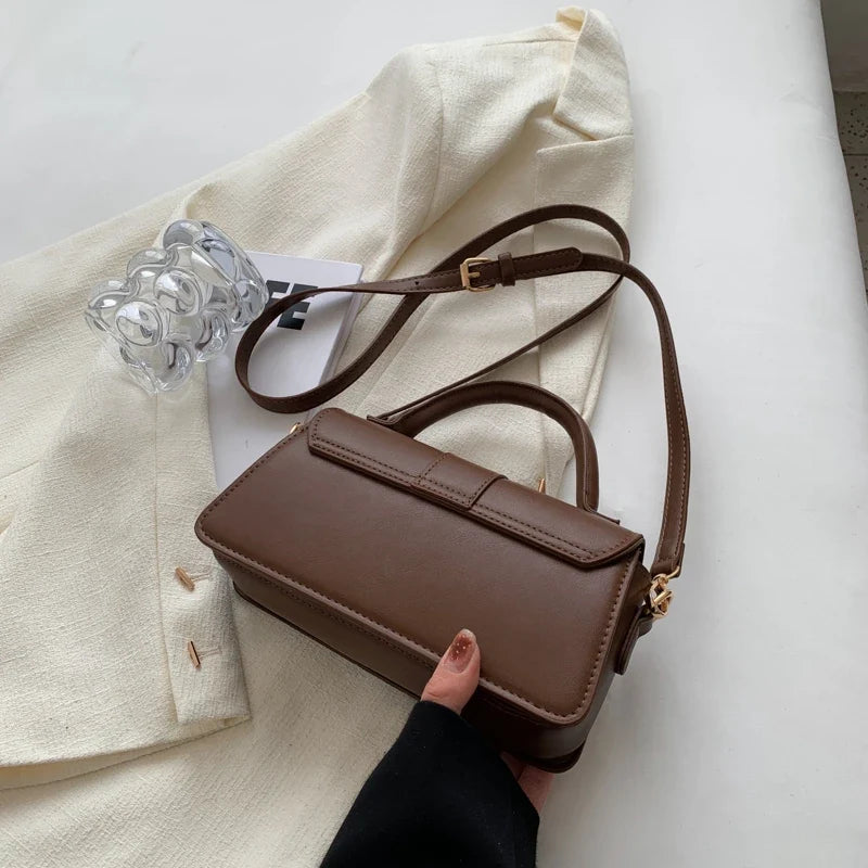 Understated Smooth Leather Shoulder Bag