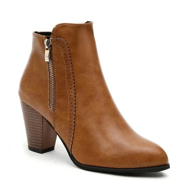 Essential Leather Ankle Boots with Side Zip