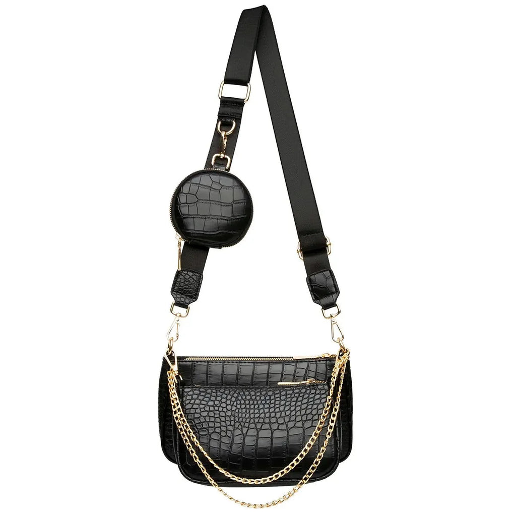 Croc-Effect Crossbody Bag