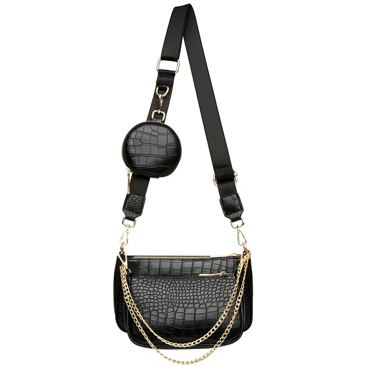 Croc-Effect Crossbody Bag
