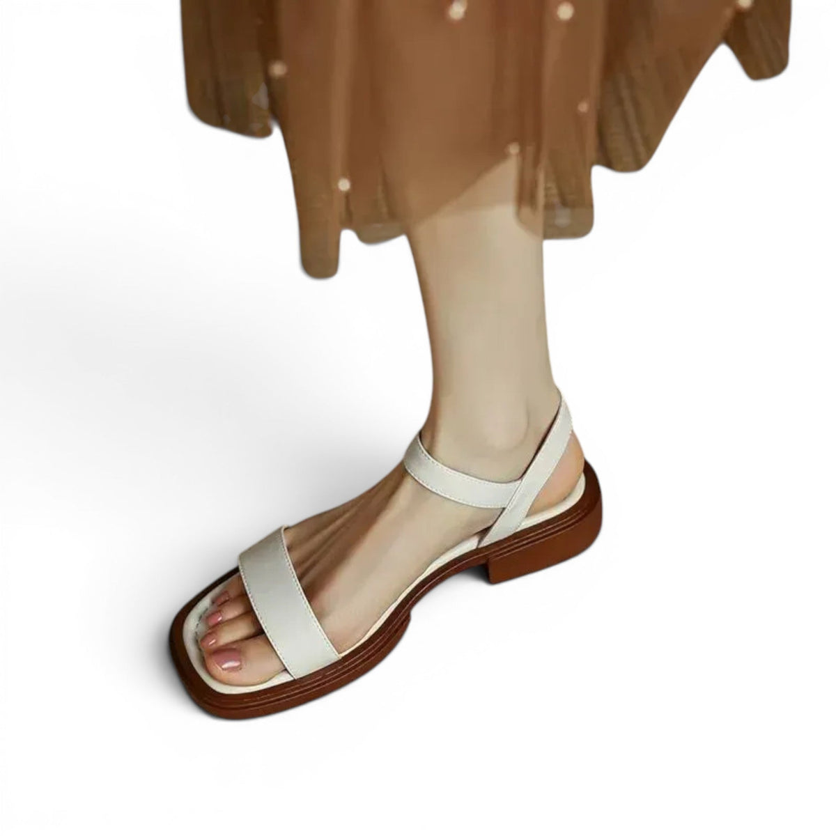 Understated Low-Heel Ankle-Strap Sandals