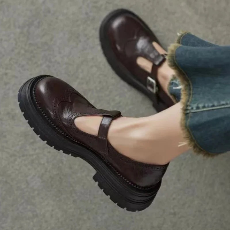 Timeless Vintage Leather Wedge Loafers