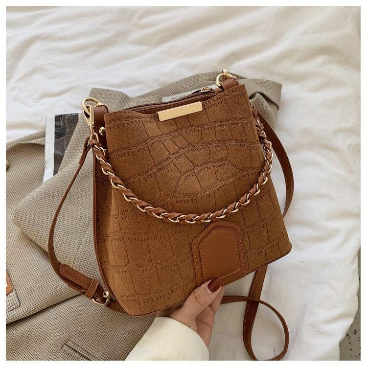 Contemporary Synthetic Leather Shoulder Bag
