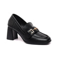 City-Ready Elysia Block Heel Loafers in Smooth Leather