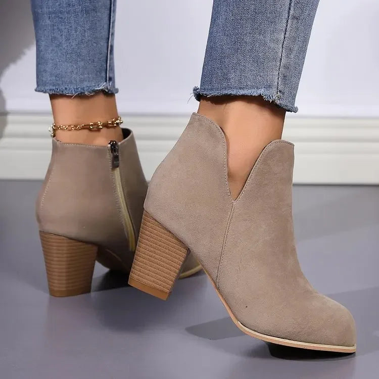 Understated Booties with Side Slit Detail