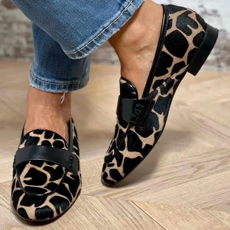 Statement Yasmina Soft Leopard Print Loafers