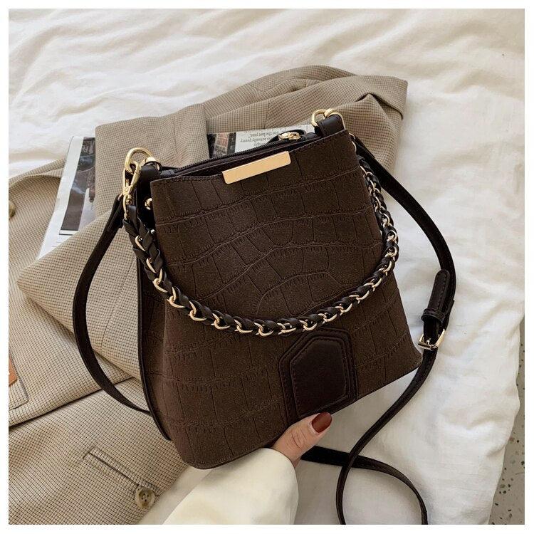 Contemporary Synthetic Leather Shoulder Bag