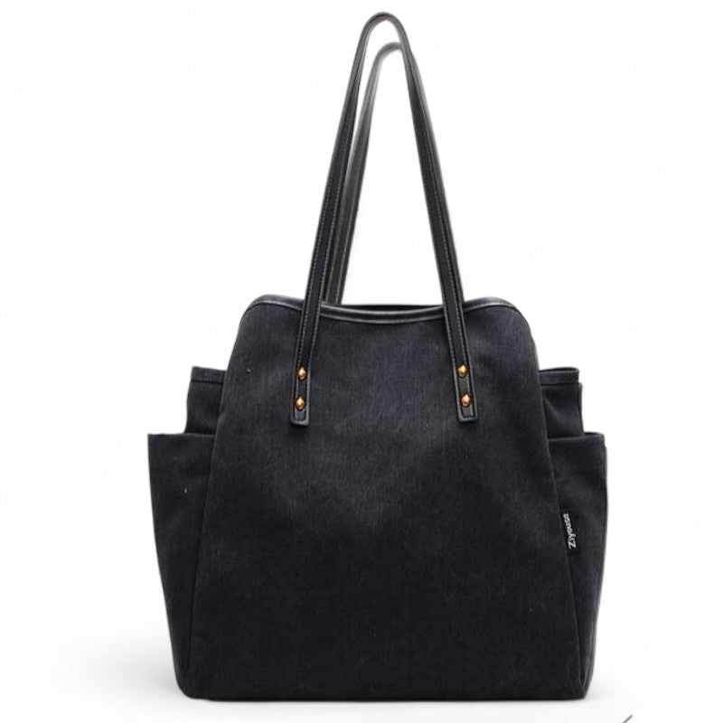 Effortless Large Fabric Shoulder Bag