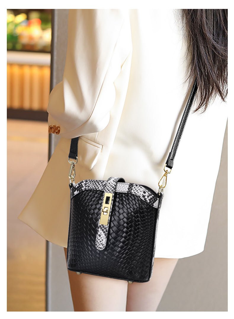 Knitted Genuine Leather Crossbody Bag