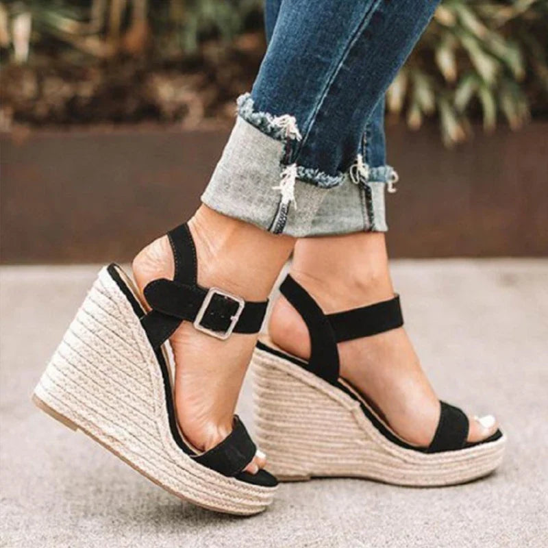 Getaway Suede Ankle-Strap Wedges