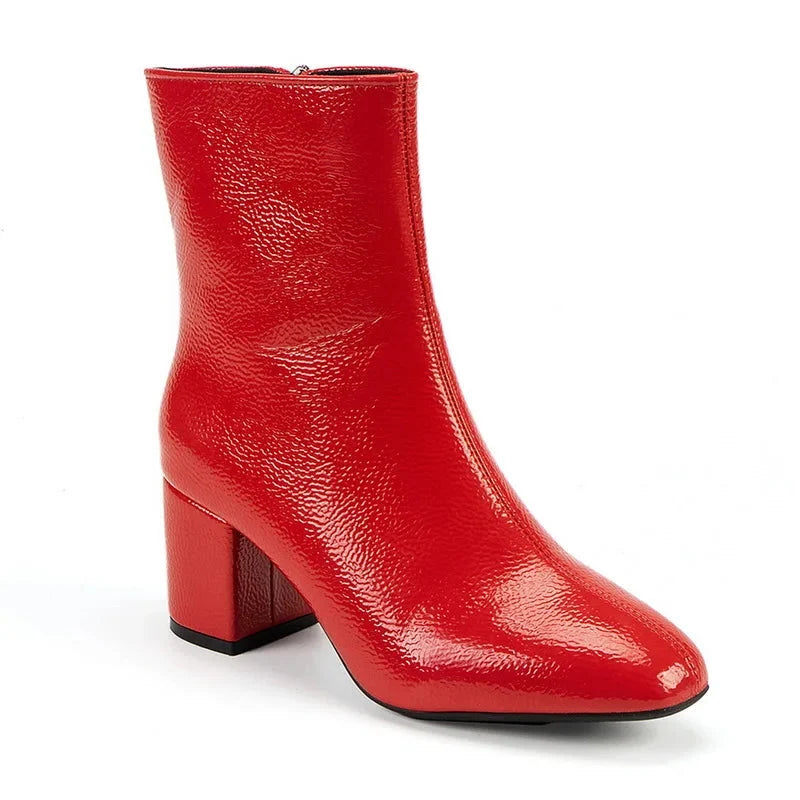 Statement Celestia Glossy Leather Booties