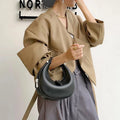 Polished Hobo Bag in Genuine Leather