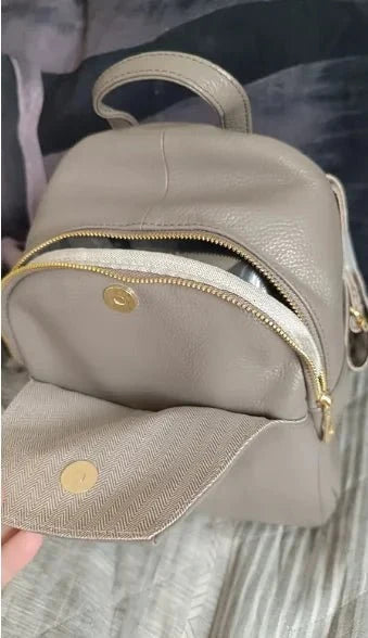 Anti-Theft Backpack in Genuine Leather