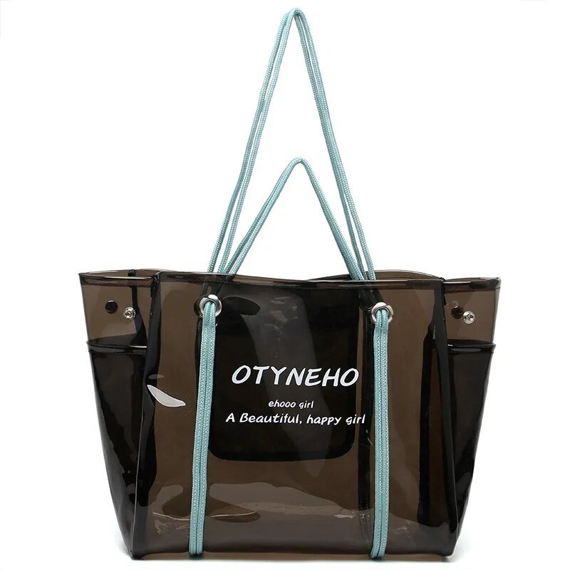 PVC Shoulder Bag with Round Detail