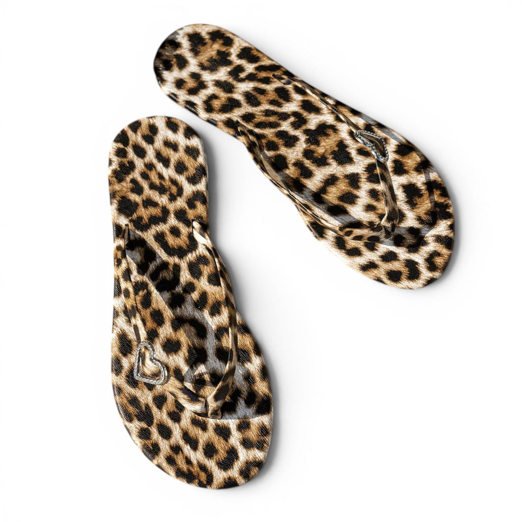 Statement Leopard-Print Flat Sandals
