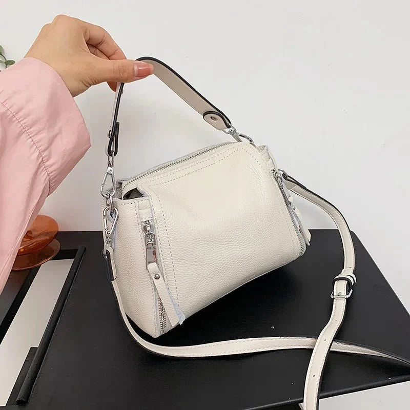 Genuine Leather Messenger Bag with Refined Detail