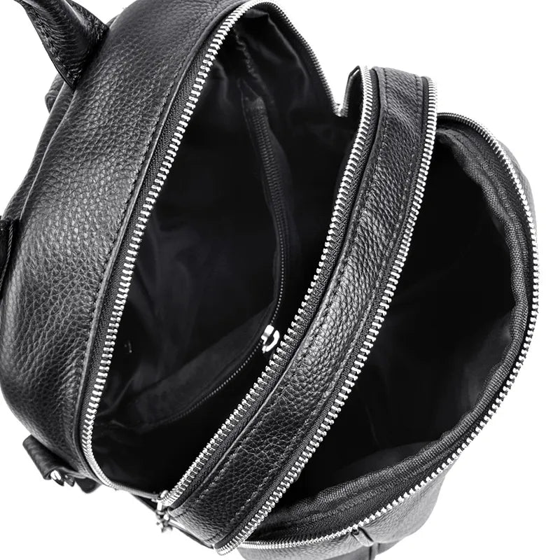 Versatile Genuine Leather Backpack