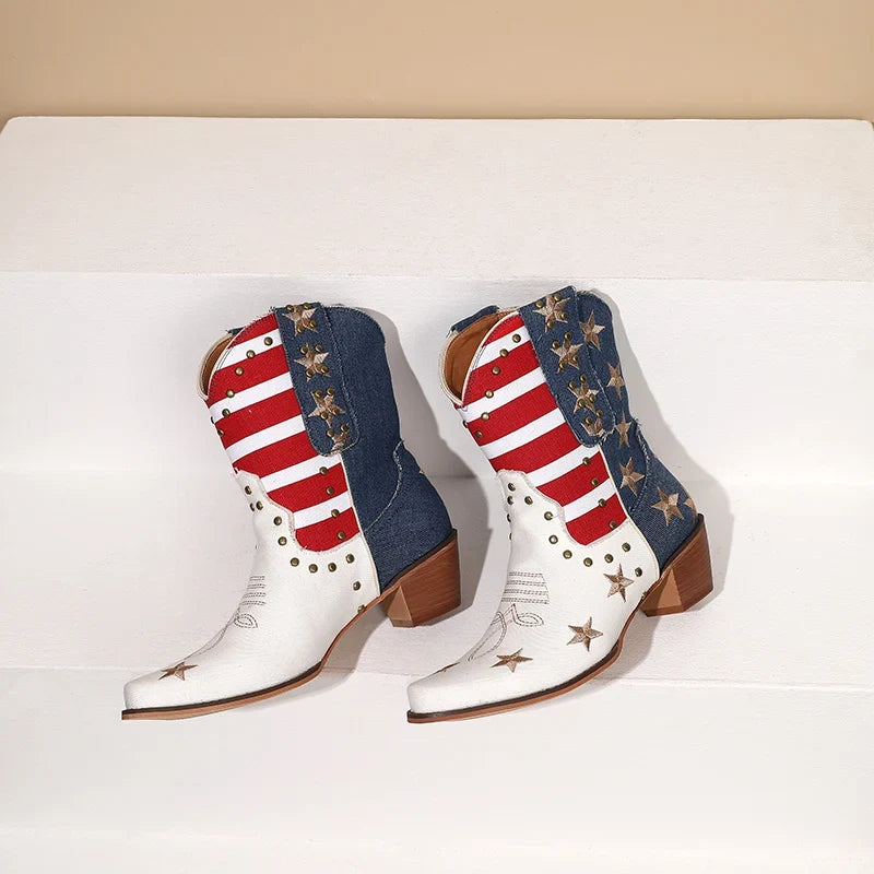 Classic Western USA-Inspired Ankle Boots