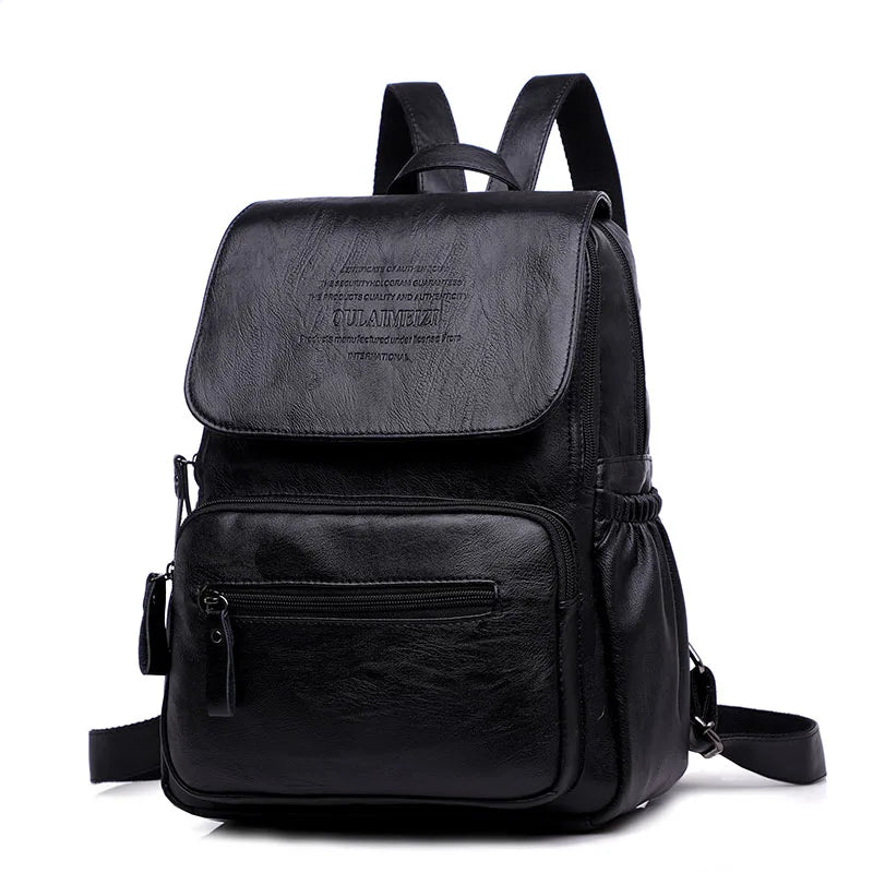 Genuine Leather Backpack with Minimalist Detail
