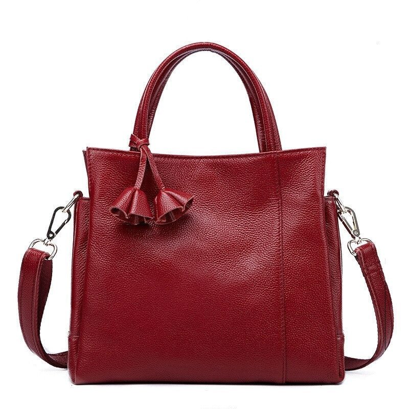 Genuine Leather Messenger Bag with Weekend Detail