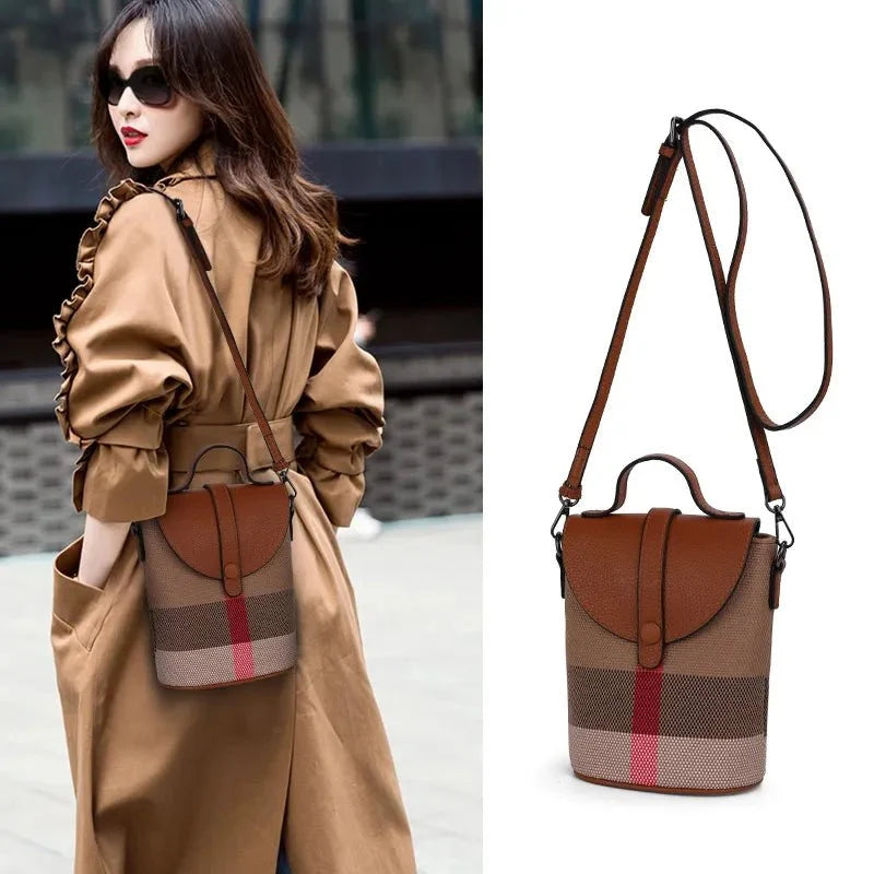 Lattice Genuine Leather Crossbody Bag