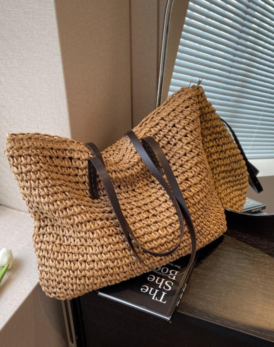 Woven Straw Tote Bag