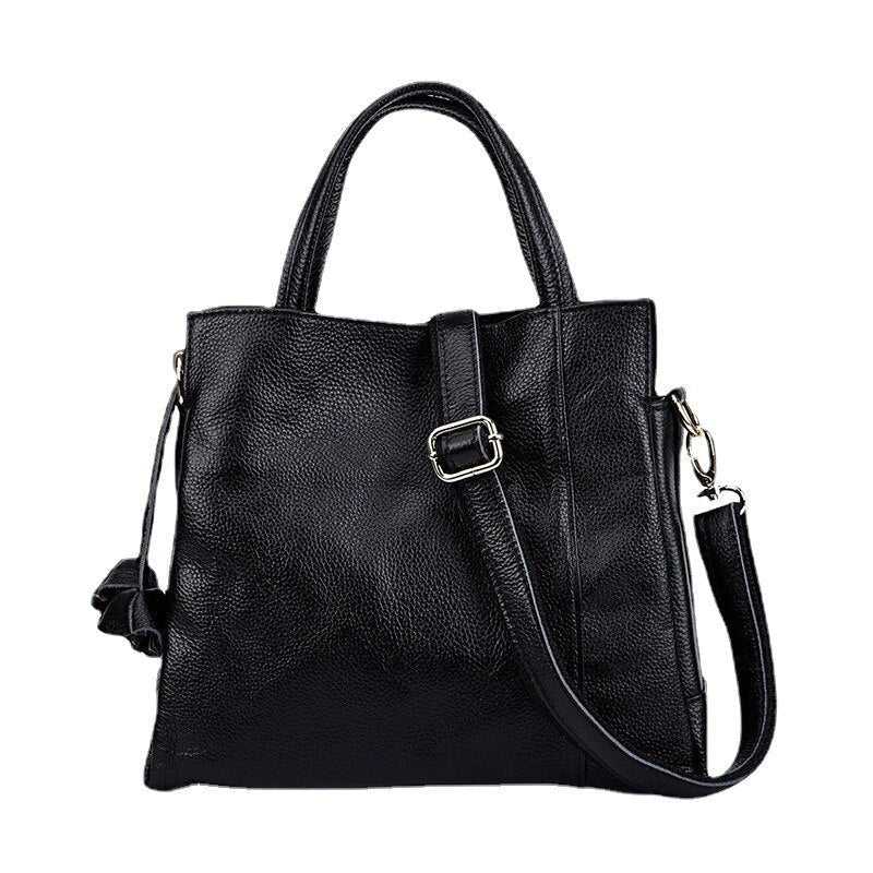Genuine Leather Messenger Bag with Weekend Detail
