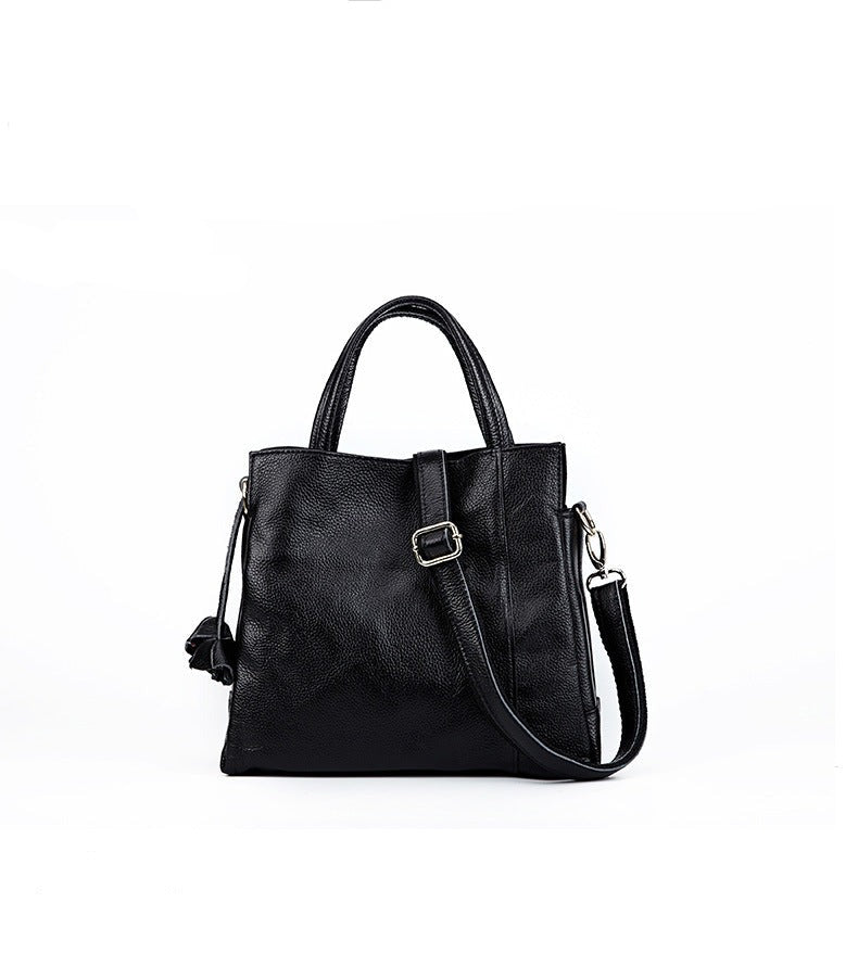 Genuine Leather Messenger Bag with Weekend Detail