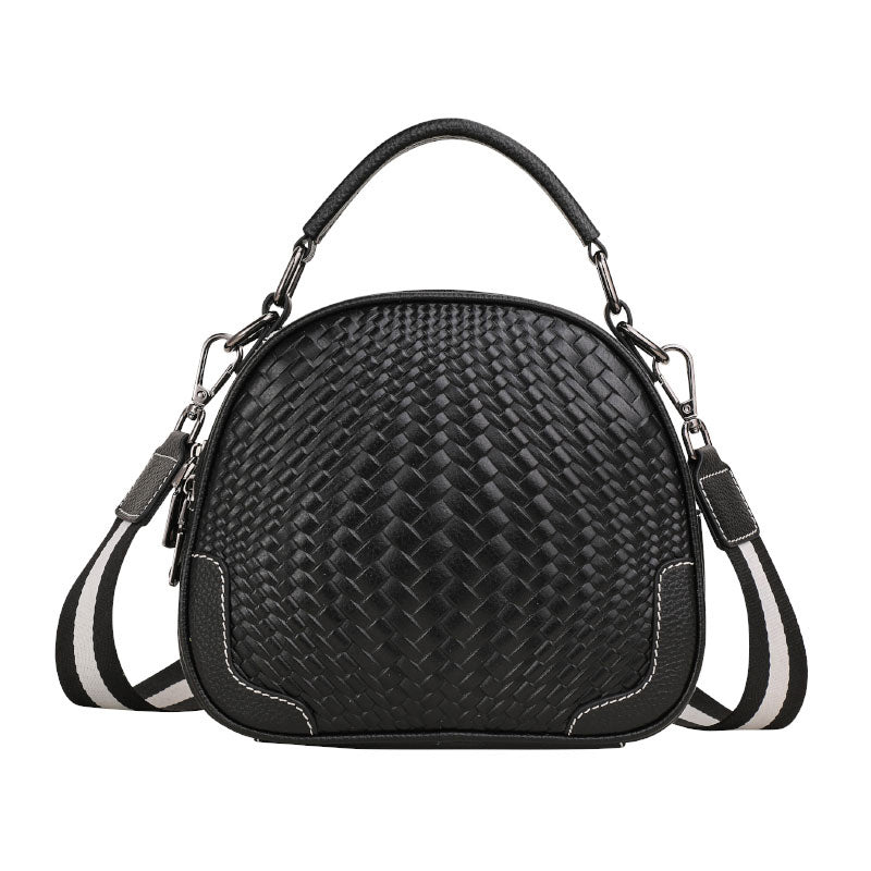 Knitted Shoulder Bag in Genuine Leather