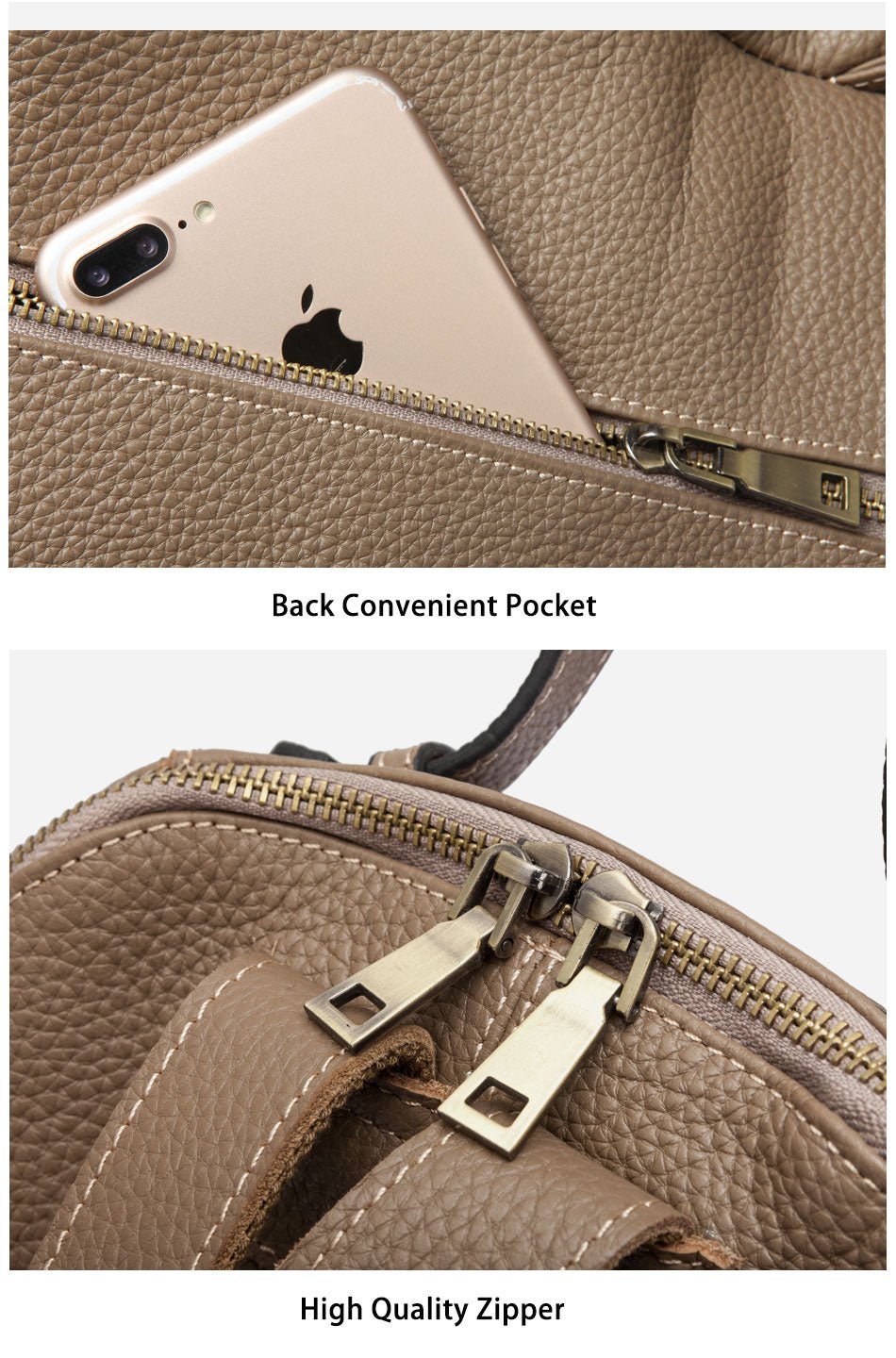Compact Genuine Leather Backpack