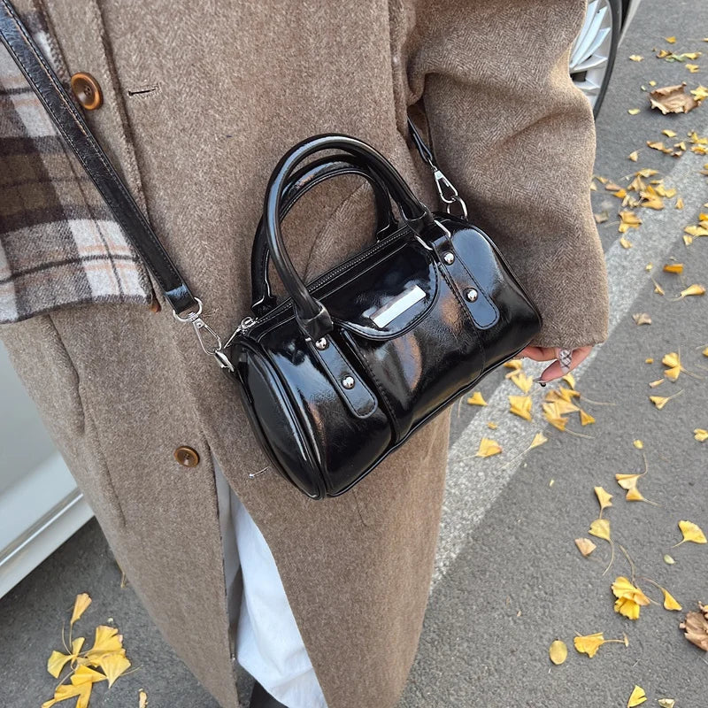 Refined Patent Leather Shoulder Bag